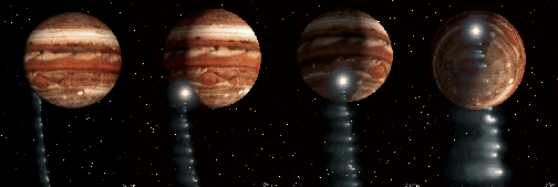 Klicken um zu vergrößern Shoemaker-Levy auf Jupiter
