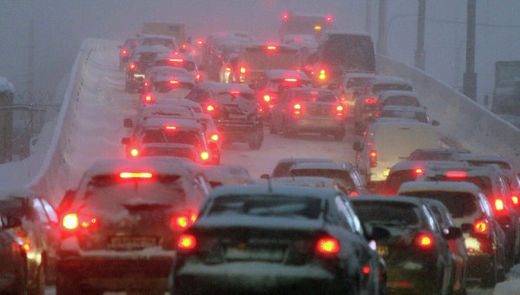 Klicken um zu vergrößern Schneechaos, Stau