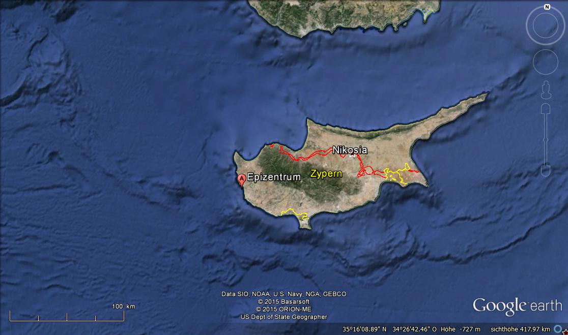 Erdbeben Zypern April 2015