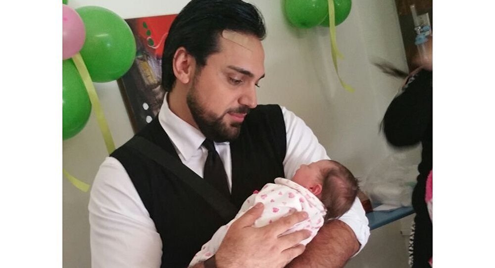 syrischer Vater mit Tochter Russia