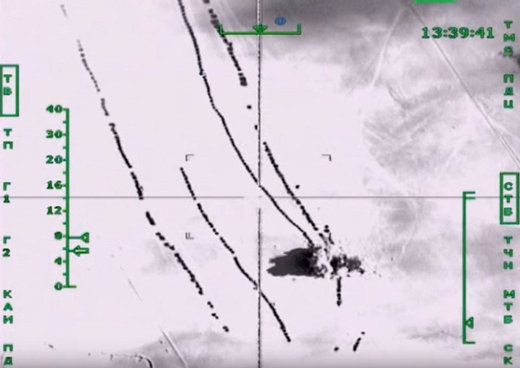 russian satelite footage isis oil truck convoy