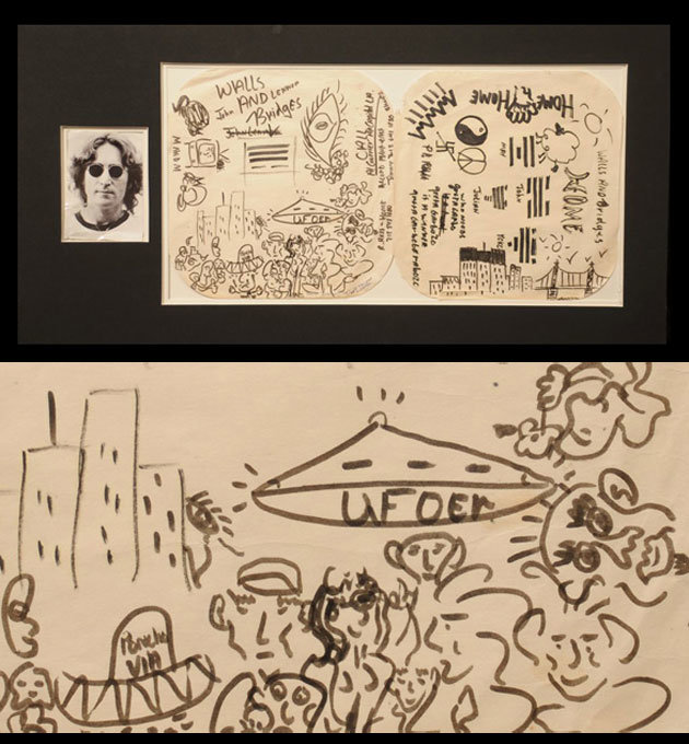 John Lennon Skizze UFO Sichtung