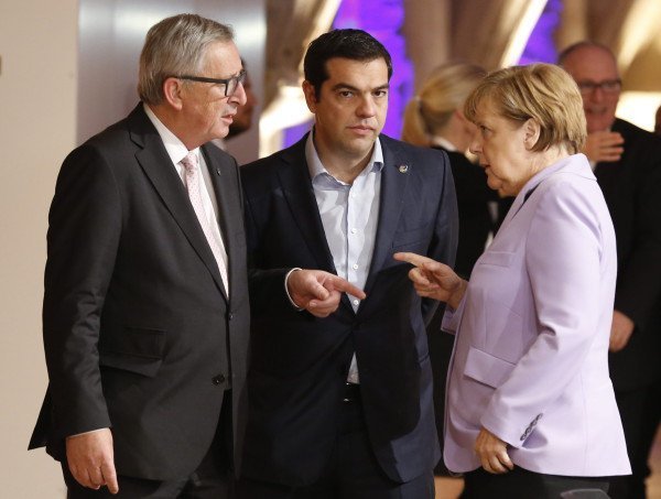 Angela Merkel, Jean-Claude Juncker und Alexis Tsipras in Valletta