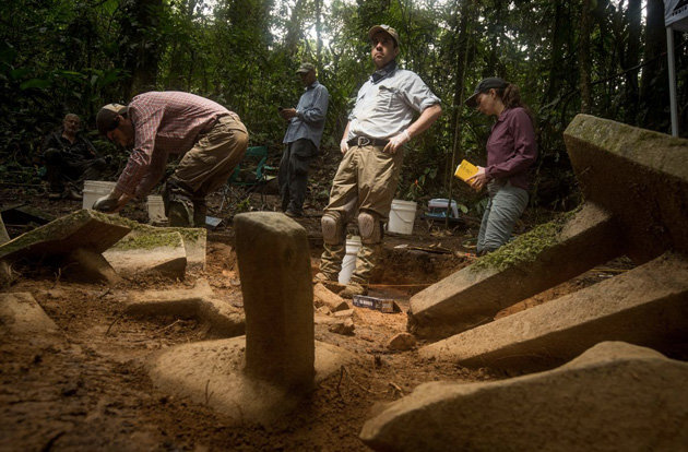 Archäologen Urwald Honduras Ruinenstadt