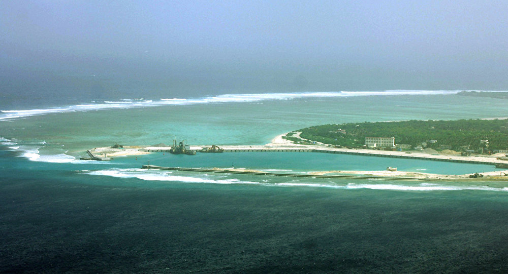 Paracel-Inseln mit Militär-Ausrüstung China