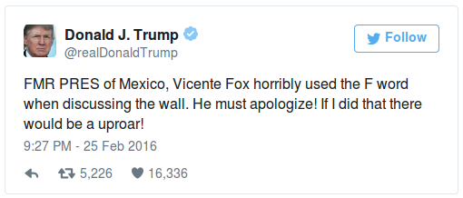 Tweet von Trump gegen Fox