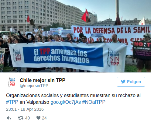 Proteste Chile gegen TTP