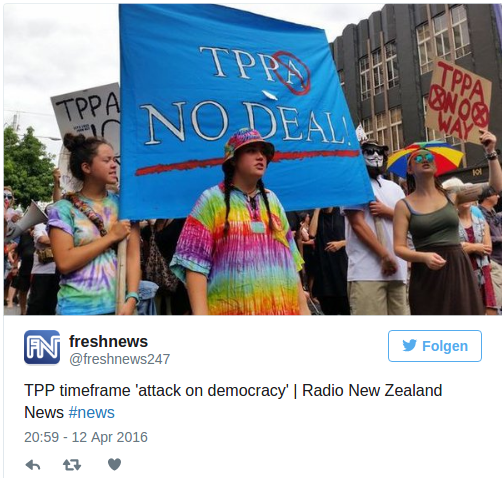 Proteste Neuseeland TPP