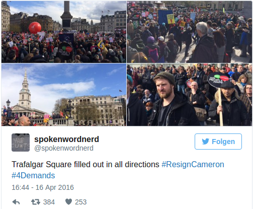 Proteste London gegen David Cameron