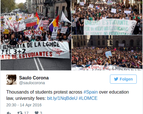 Studentenproteste SPanien