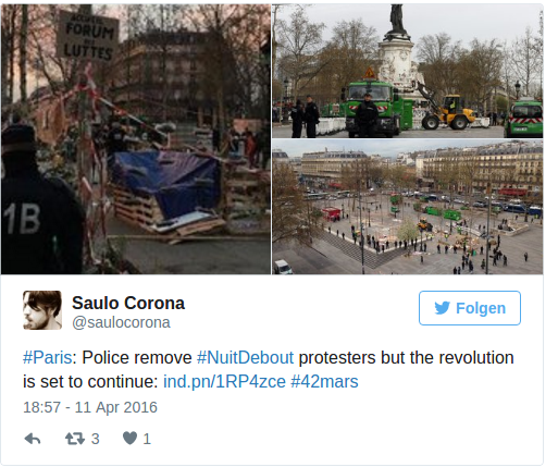 Proteste Frankreich Nuit Debout