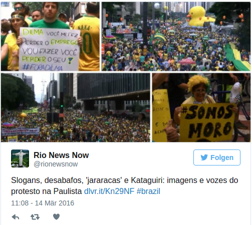 Proteste Brasilien gegen Amtsenthebung Dilma