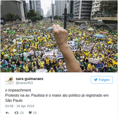 Proteste Brasilien gegen Amtsenthebung Dilma