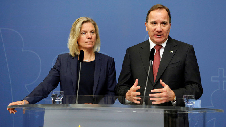 Schweden’s Premierminister Stefan Lofven und Finanzministerin Magdalena Andersson