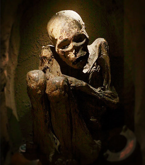 Mumie im kolumbianischen Nationalmuseum in Bogota. 