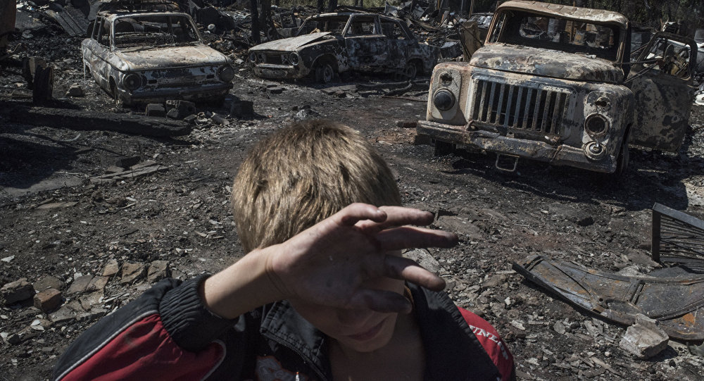 Zerstörung Donetsk Kinder