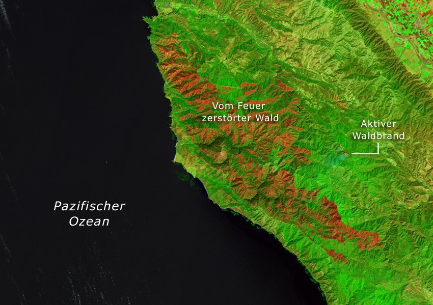 Waldbrand an der Kalifornischen Küste 2016