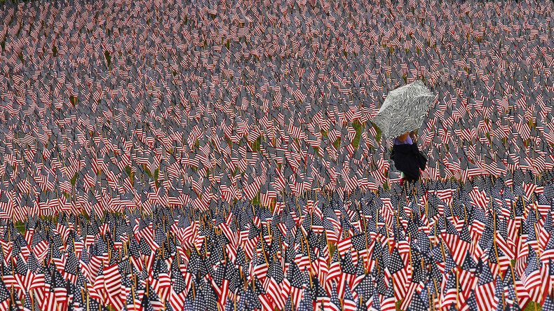 Memorial Day Boston,US-Flaggen,Flaggenmeer
