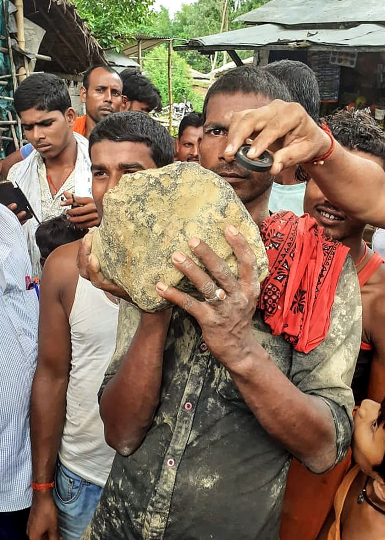 Villager with Suspected meteorite