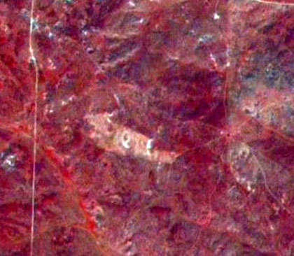 Die Landsat-Aufnahme der  Roswell-Absturzstelle