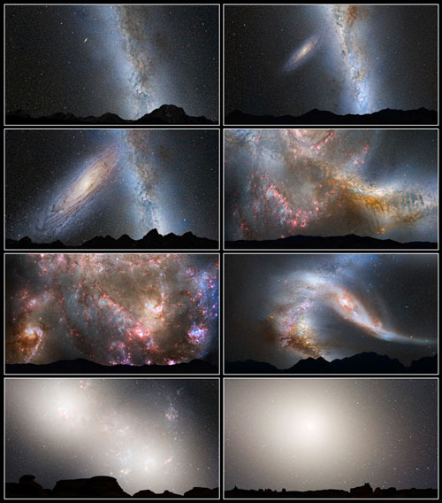 Kollision Andromeda und Milchstraße - Nachthimmel