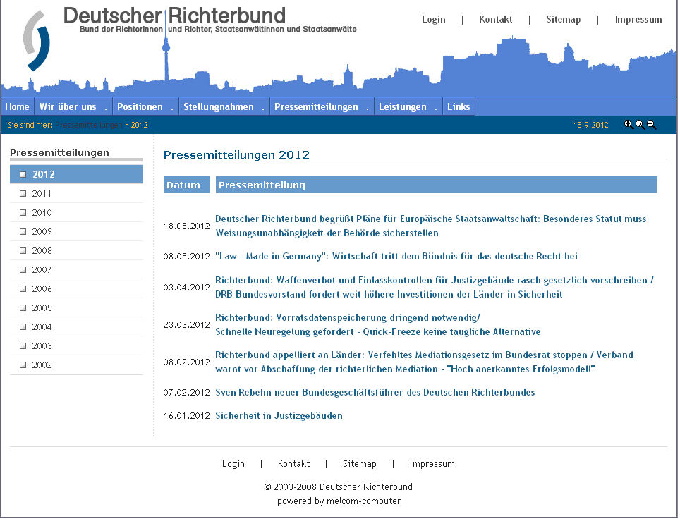 Screenshot Deutscher Richterbund