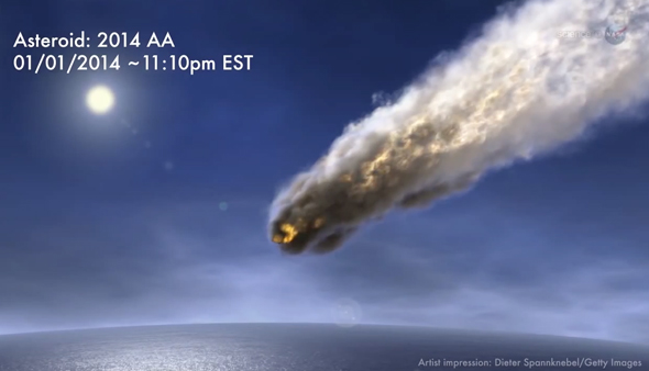 Asteroid burning atmosphere