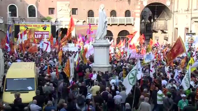 Proteste Italien, Demonstration Italien