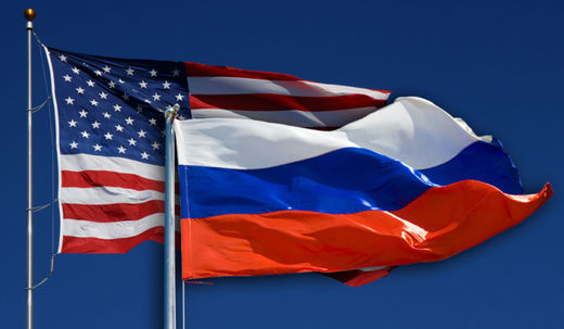 Flagge Russland USA
