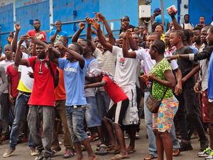 protest demonstration liberia ebola