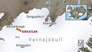 Depressionen im Gletschereis des Vatnajökull