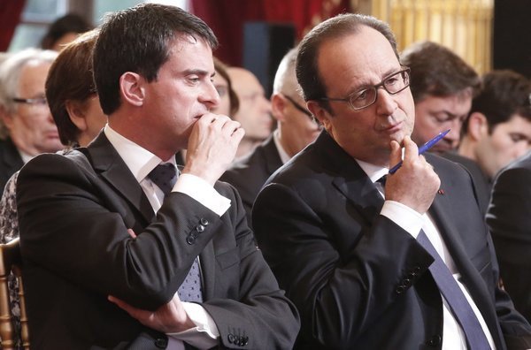 Frankreichs Regierungs-Chef Manuel Valls und Präsident François Hollande