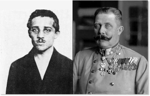 Erzherzog Ferdinand und sein Mörder Gavrilo Princip