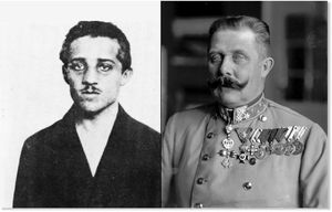 Erzherzog Ferdinand und sein Mörder Gavrilo Princip
