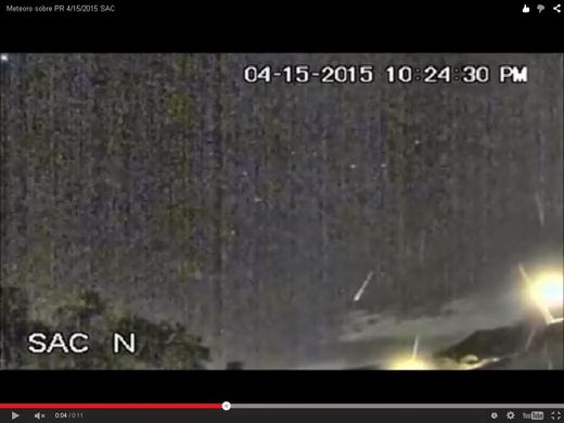 Puerto Rico Bolide Meteor 2224 Local 15APR2015