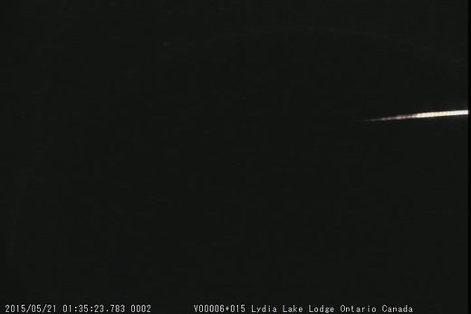 Ontario, Canada Fireball Meteor 0135 EDT 21MAY2015 