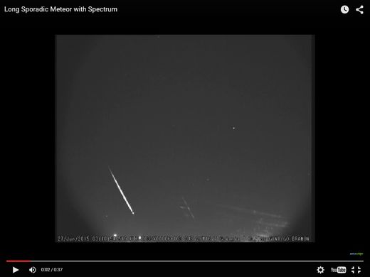 Brasil Long Duration Fireball Meteor 0310 UTC 27JUN2015