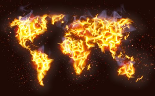 World burning Dollar Welt brennt