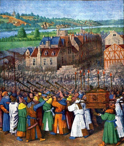 Figure 165: The taking of Jericho by Jean Fouquet (oil on canvas, c. 1450).