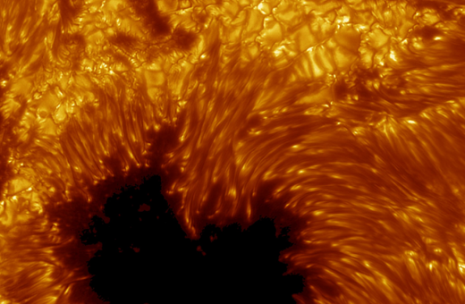 Klicken um zu vergrößern Kontur Sonnenfleck, Sonnenflecken
