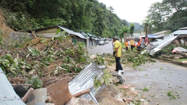 Schäden durch Regenfälle in Satun Thailand