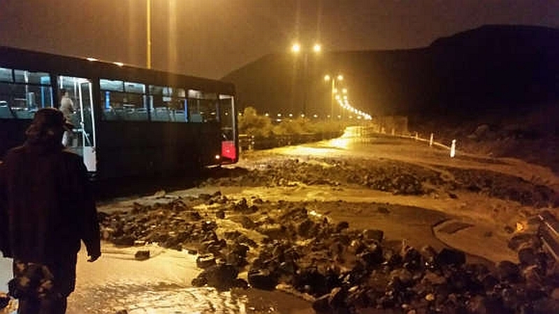 Überschwemmungen und Erdrutsch im Gebiet von El Rincon in Las Palmas auf Gran Canaria 20 Oktober 2015