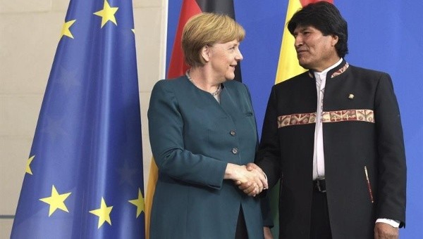 Evo Morales und Angela Merkel