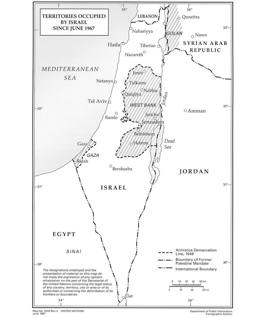 besetzte Gebiete Gaza Westjordanland von Israel seit 1967