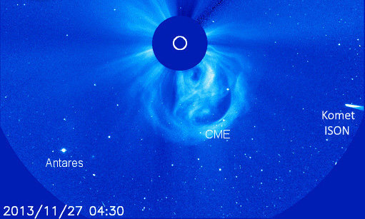 Klicken um zu vergrößern Komet ISON Sonne CME