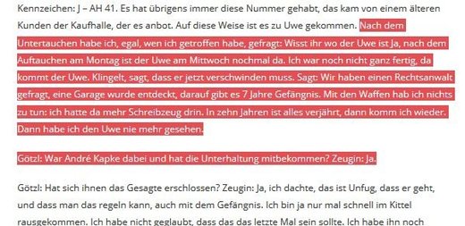 Screenshot Aussage Zeugin NSU