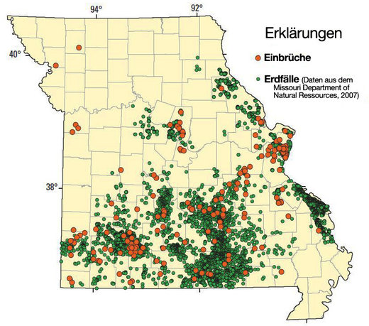 Missouri sinkhole map - 2007 