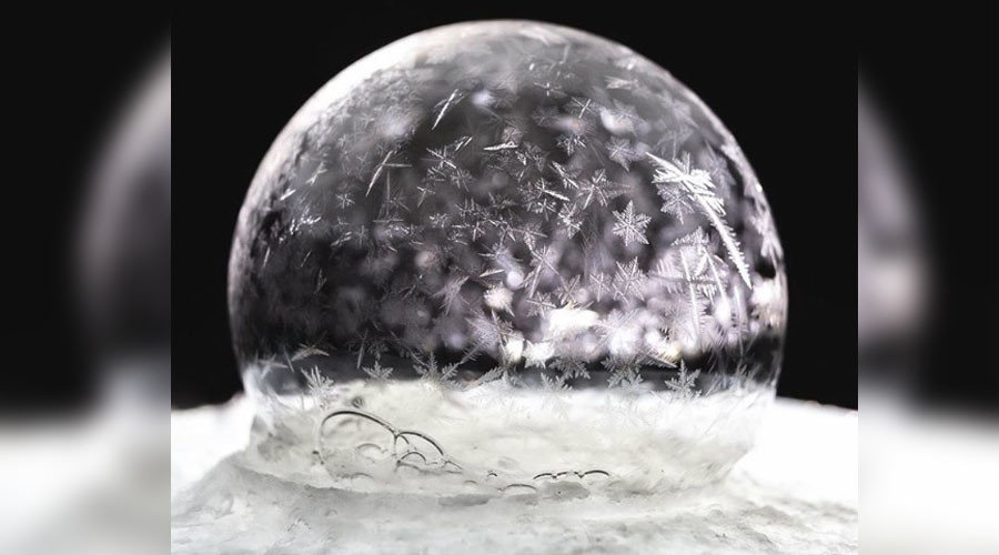 The bubbles were frozen at -15 degrees celsius