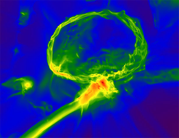supernova trifft auf gaswolke