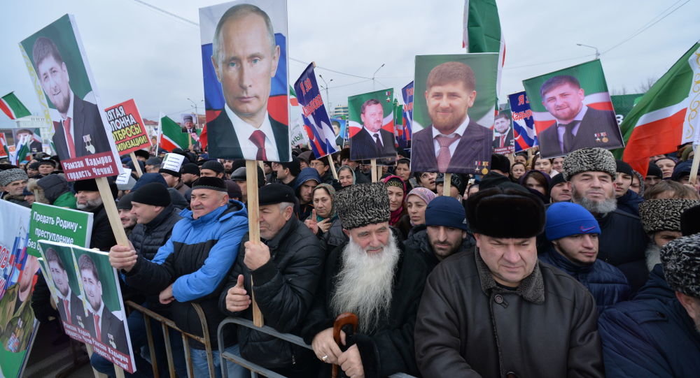 Putin Ramsan Kadyrow Demo Tschetschenien